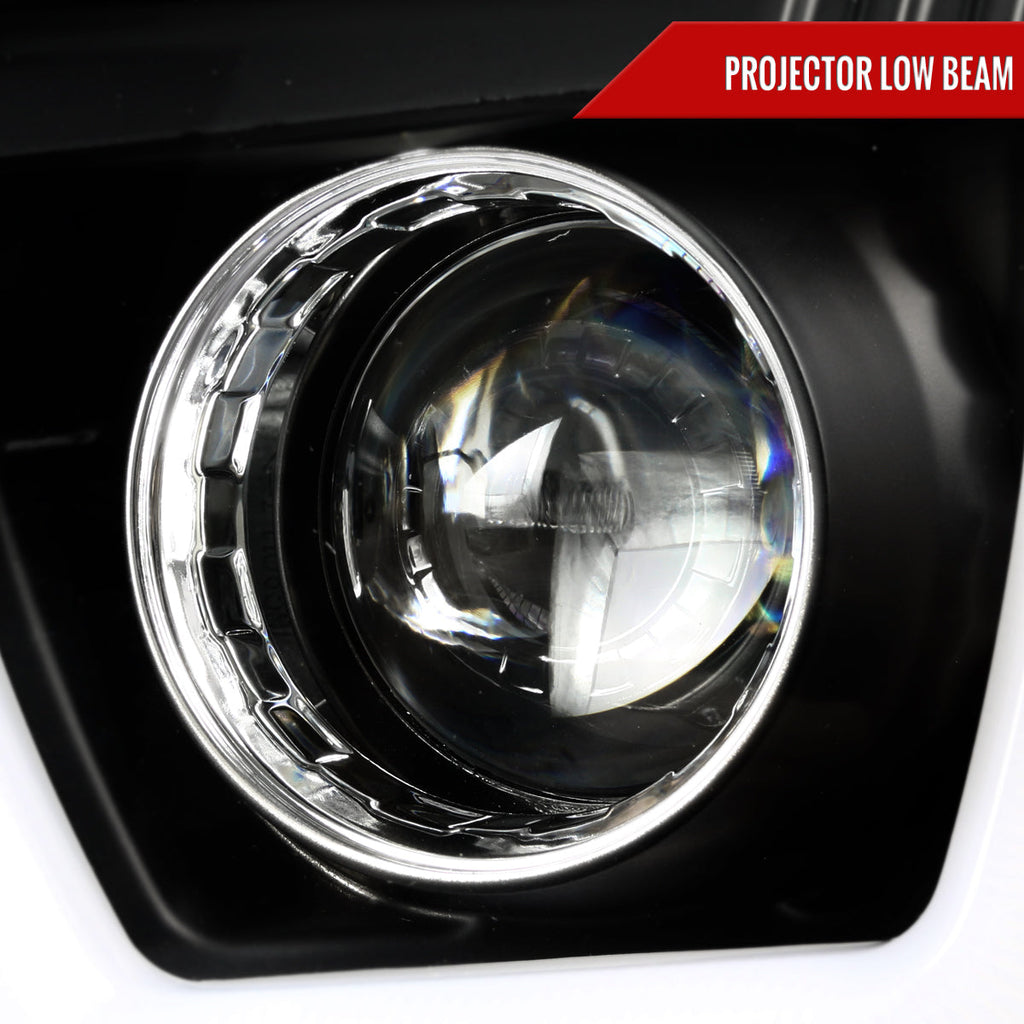 2011-2014 Dodge Charger LD Dual Halo Projector Headlights (Matte Black Housing / Clear Lens)