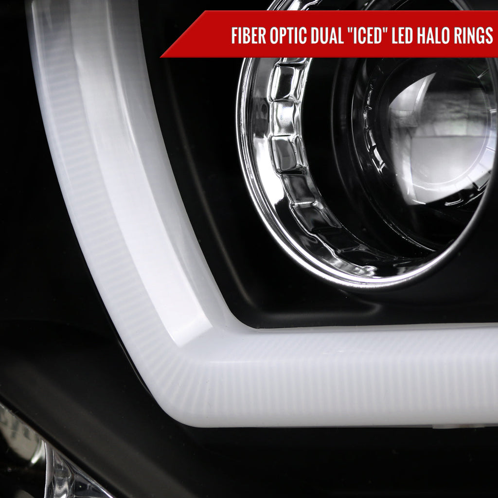 2011-2014 Dodge Charger LD Dual Halo Projector Headlights (Matte Black Housing / Clear Lens)