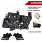 2011-2014 Dodge Charger LD Dual Halo Projector Headlights (Matte Black Housing / Clear Lens)