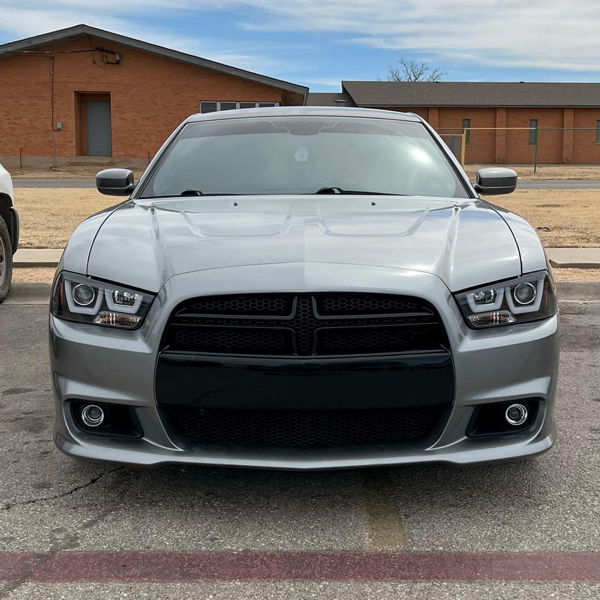 2011-2014 Dodge Charger LD Dual Halo Projector Headlights (Matte Black Housing / Clear Lens)