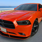 2011-2014 Dodge Charger LD Projector Headlights w/ LED DRL Light Strip Sequential Turn Signal and Side Marker (Black Housing / Smoked Lens)