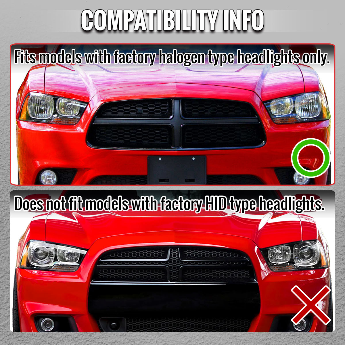 2011-2014 Dodge Charger LD Projector Headlights w/ LED DRL Light Strip Sequential Turn Signal and Side Marker (Black Housing / Smoked Lens)