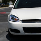 2006-2013 Chevrolet Impala / 2014-2015 Impala Limited / 2006-2007 Monte Carlo LED Bar Projector Headlights (Chrome Housing / Clear Lens)