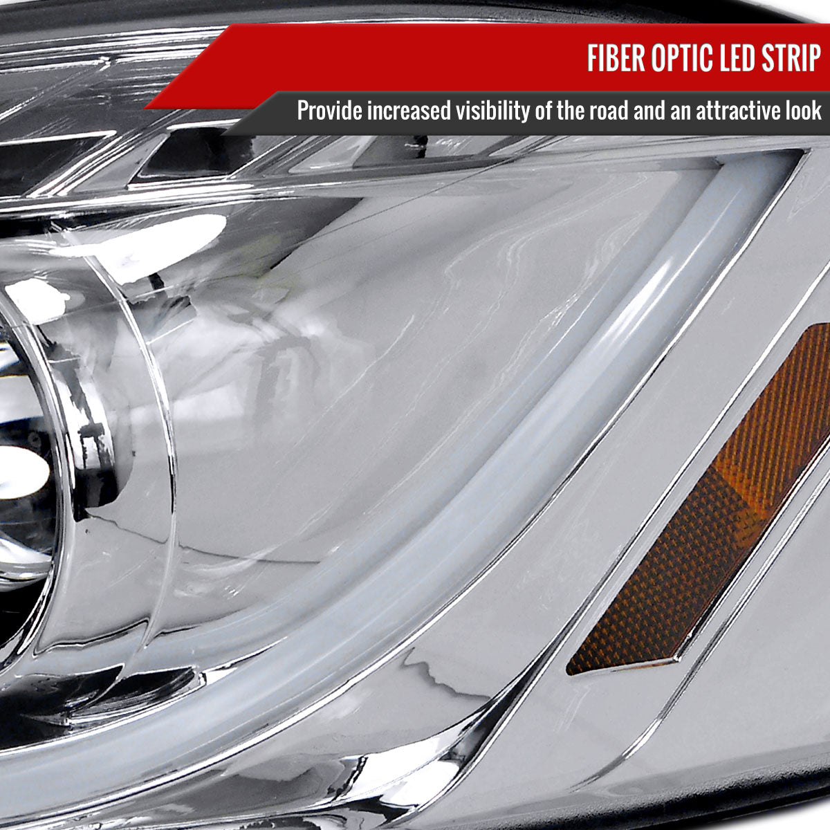 2006-2013 Chevrolet Impala / 2014-2015 Impala Limited / 2006-2007 Monte Carlo LED Bar Projector Headlights (Chrome Housing / Clear Lens)