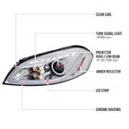 2006-2013 Chevrolet Impala / 2014-2015 Impala Limited / 2006-2007 Monte Carlo LED Bar Projector Headlights (Chrome Housing / Clear Lens)