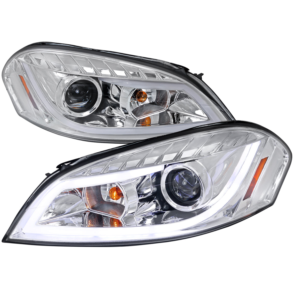 2006-2013 Chevrolet Impala / 2014-2015 Impala Limited / 2006-2007 Monte Carlo LED Bar Projector Headlights (Chrome Housing / Clear Lens)