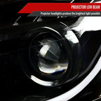 2006-2013 Chevrolet Impala / 2014-2015 Impala Limited / 2006-2007 Monte Carlo LED Bar Projector Headlights (Jet Black Housing / Clear Lens)