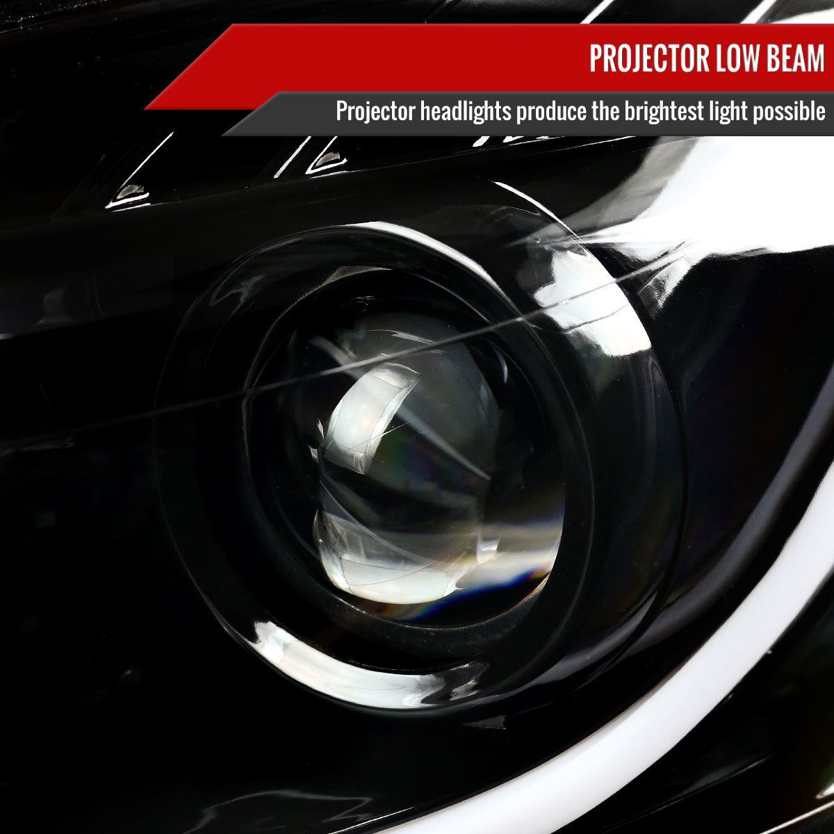 2006-2013 Chevrolet Impala / 2014-2015 Impala Limited / 2006-2007 Monte Carlo LED Bar Projector Headlights (Jet Black Housing / Clear Lens)