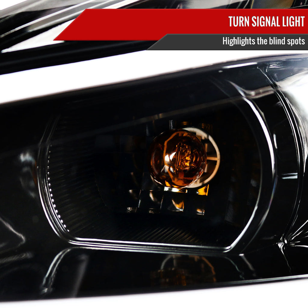 2006-2013 Chevrolet Impala / 2014-2015 Impala Limited / 2006-2007 Monte Carlo LED Bar Projector Headlights (Jet Black Housing / Clear Lens)
