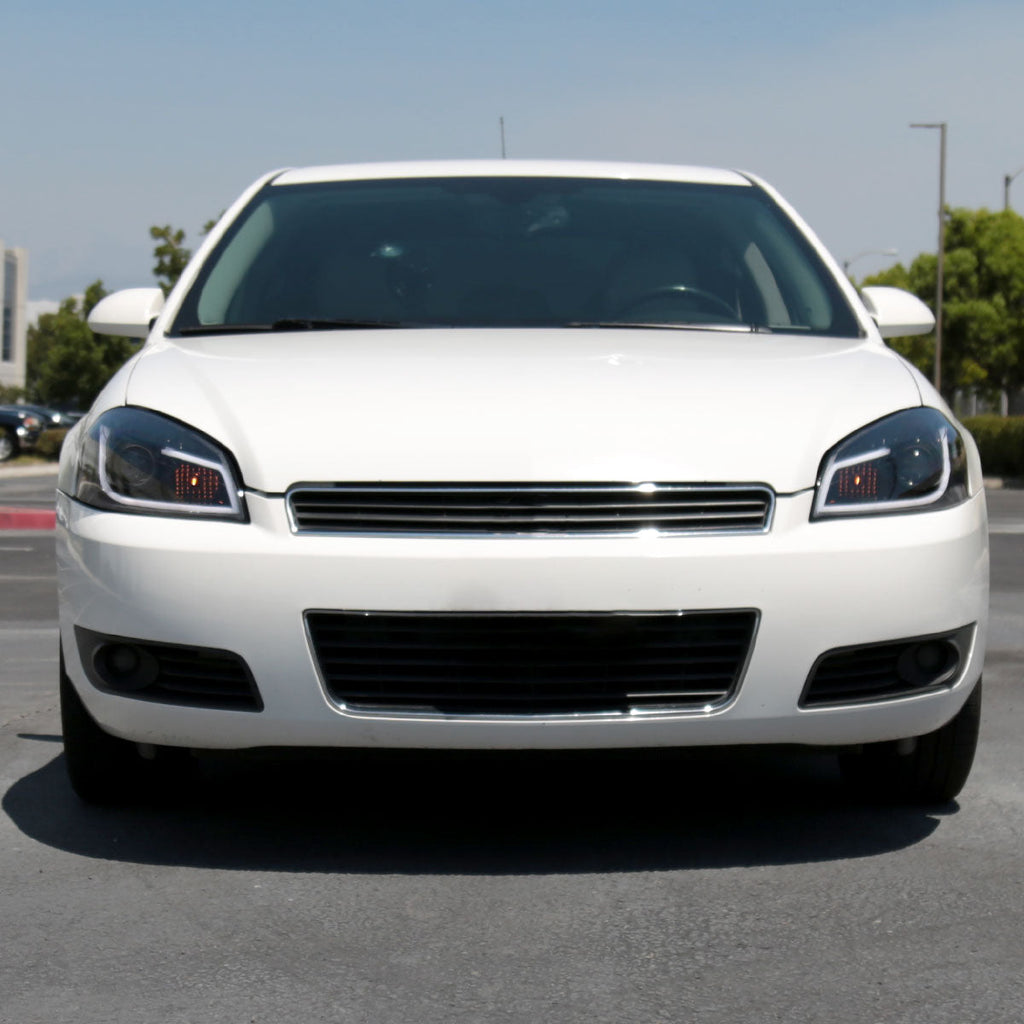 2006-2013 Chevrolet Impala / 2014-2015 Impala Limited / 2006-2007 Monte Carlo LED Bar Projector Headlights (Jet Black Housing / Clear Lens)