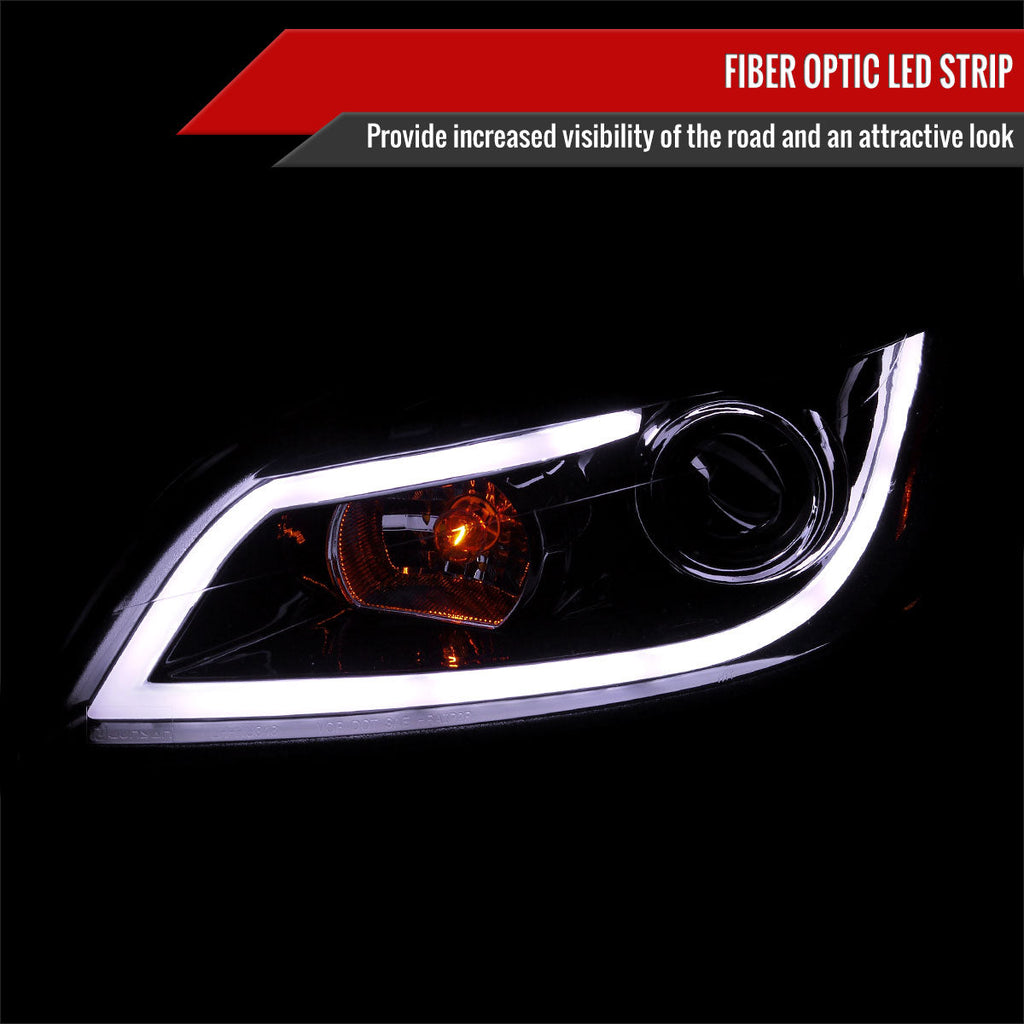 2006-2013 Chevrolet Impala / 2014-2015 Impala Limited / 2006-2007 Monte Carlo LED Bar Projector Headlights (Glossy Black Housing / Smoked Lens)