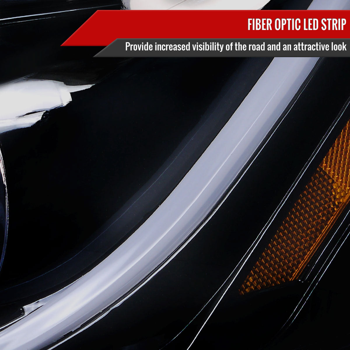 2006-2013 Chevrolet Impala / 2014-2015 Impala Limited / 2006-2007 Monte Carlo LED Bar Projector Headlights (Glossy Black Housing / Smoked Lens)