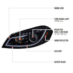 2006-2013 Chevrolet Impala / 2014-2015 Impala Limited / 2006-2007 Monte Carlo LED Bar Projector Headlights (Glossy Black Housing / Smoked Lens)