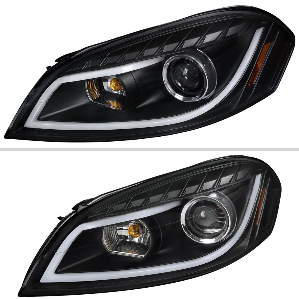 2006-2013 Chevrolet Impala / 2014-2015 Impala Limited / 2006-2007 Monte Carlo LED Bar Projector Headlights (Matte Black Housing / Clear Lens)