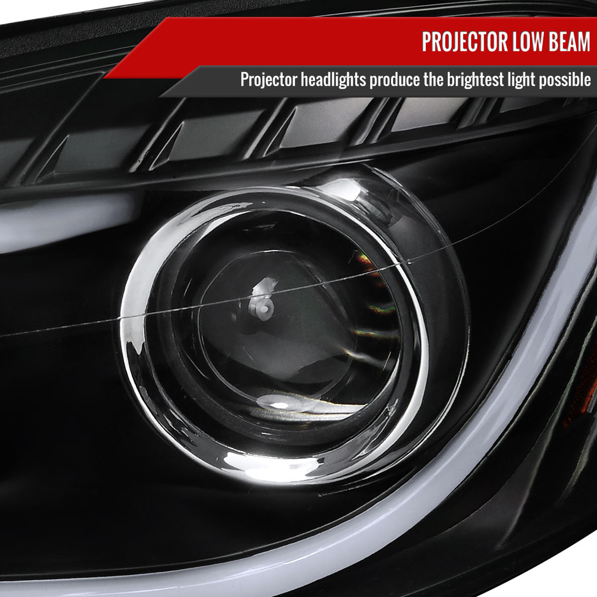 2006-2013 Chevrolet Impala / 2014-2015 Impala Limited / 2006-2007 Monte Carlo LED Bar Projector Headlights (Matte Black Housing / Clear Lens)