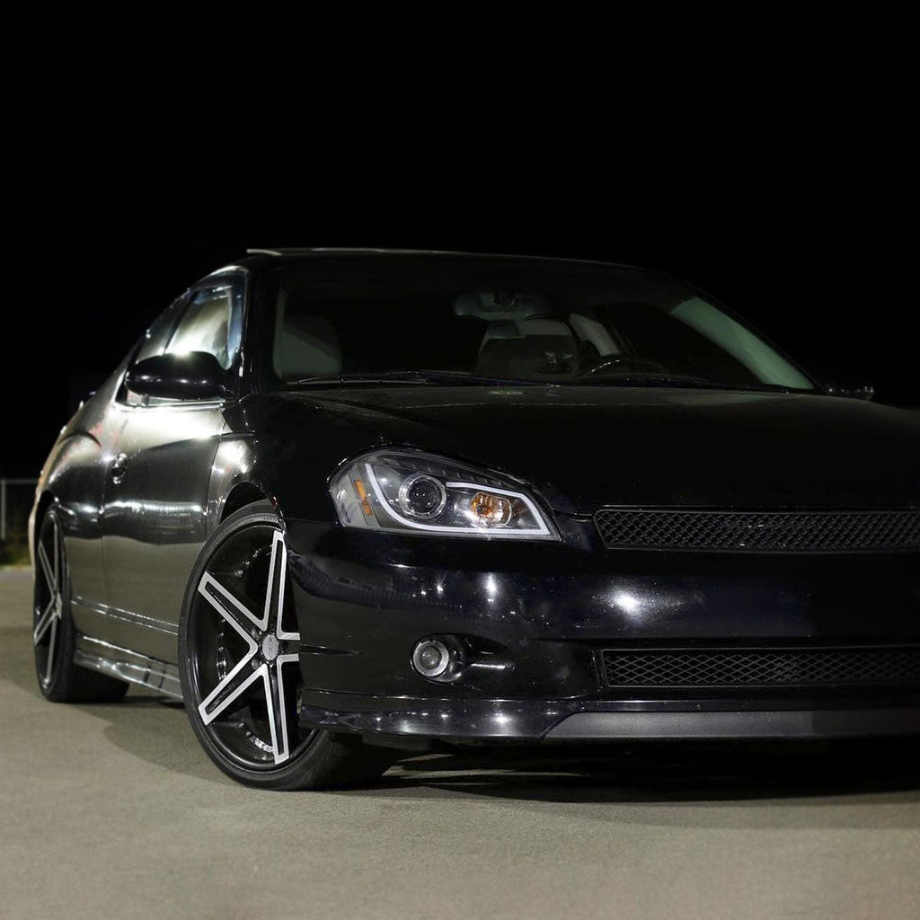 2006-2013 Chevrolet Impala / 2014-2015 Impala Limited / 2006-2007 Monte Carlo LED Bar Projector Headlights (Matte Black Housing / Clear Lens)