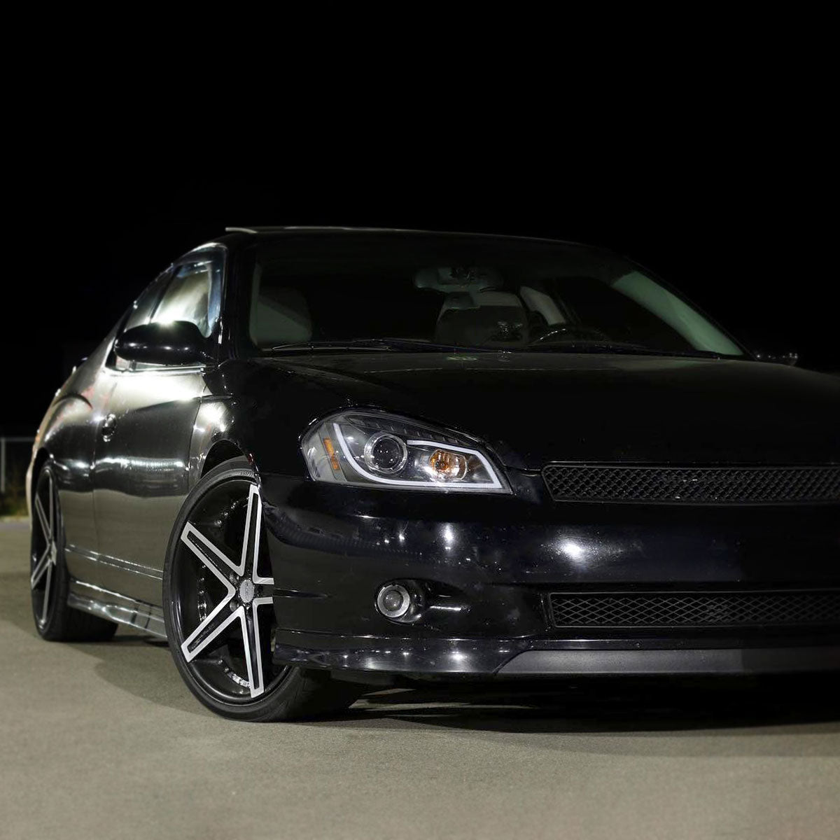 2006-2013 Chevrolet Impala / 2014-2015 Impala Limited / 2006-2007 Monte Carlo LED Bar Projector Headlights (Matte Black Housing / Clear Lens)