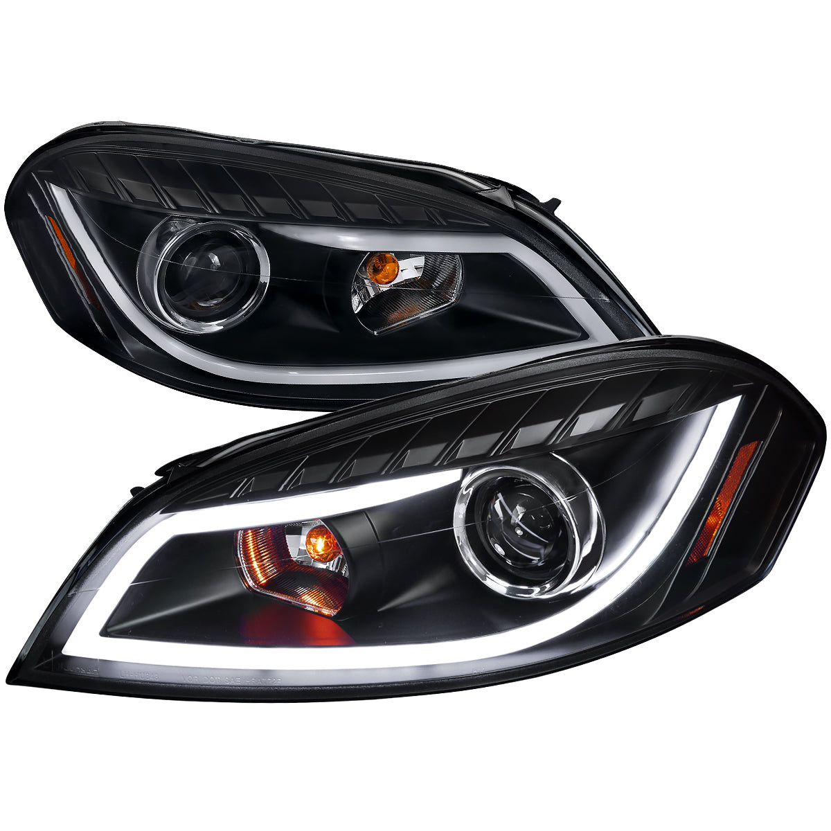 2006-2013 Chevrolet Impala / 2014-2015 Impala Limited / 2006-2007 Monte Carlo LED Bar Projector Headlights (Matte Black Housing / Clear Lens)