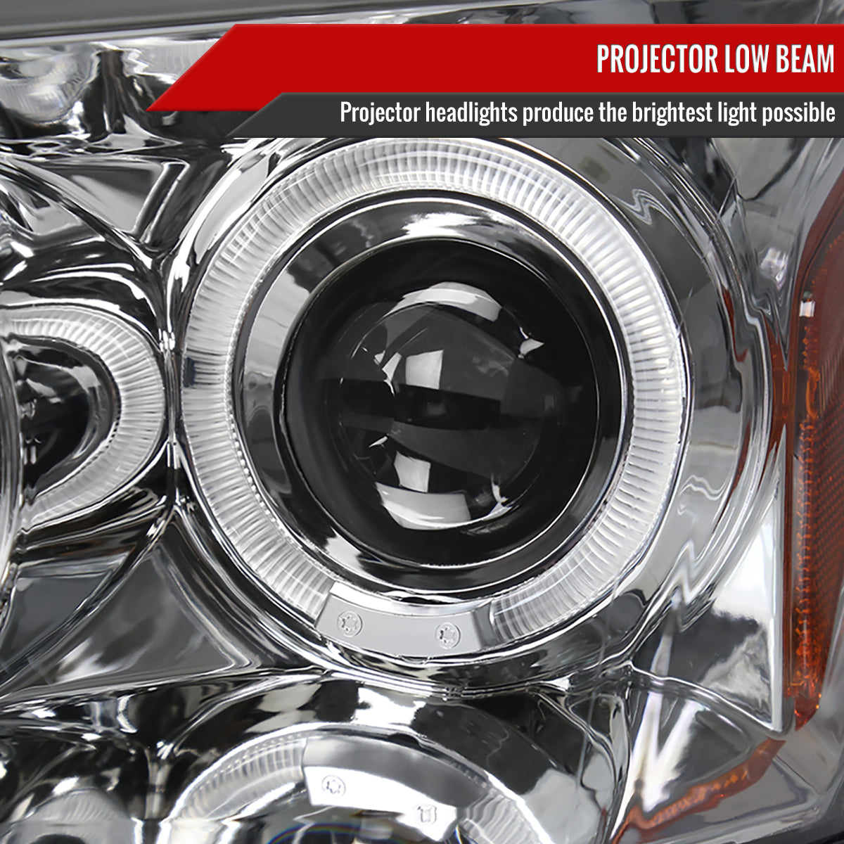 2005-2007 Dodge Magnum Dual Halo Projector Headlights (Chrome Housing / Clear Lens)