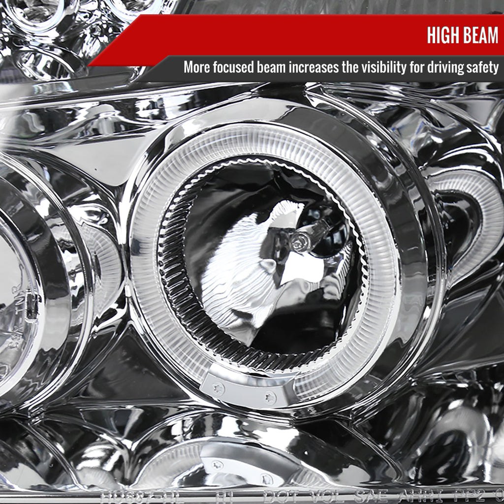 2005-2007 Dodge Magnum Dual Halo Projector Headlights (Chrome Housing / Clear Lens)