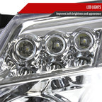 2005-2007 Dodge Magnum Dual Halo Projector Headlights (Chrome Housing / Clear Lens)
