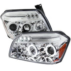 2005-2007 Dodge Magnum Dual Halo Projector Headlights (Chrome Housing / Clear Lens)