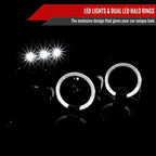 2005-2007 Dodge Magnum Dual Halo Projector Headlights (Jet Black Housing / Clear Lens)