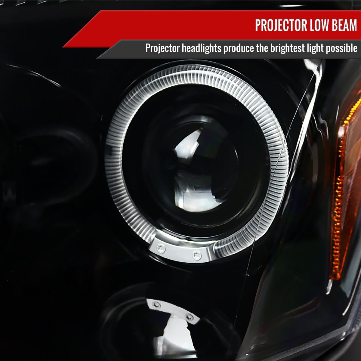 2005-2007 Dodge Magnum Dual Halo Projector Headlights (Jet Black Housing / Clear Lens)