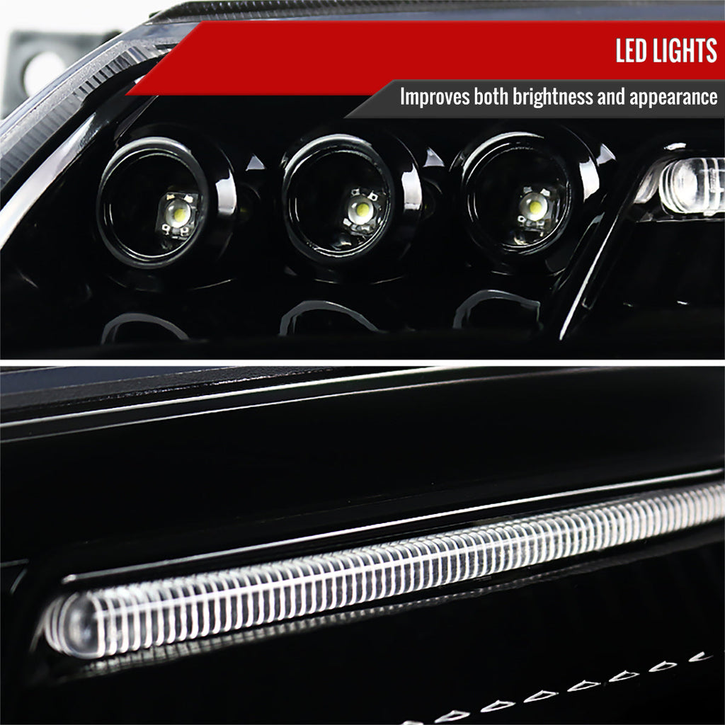 2005-2007 Dodge Magnum Dual Halo Projector Headlights (Jet Black Housing / Clear Lens)