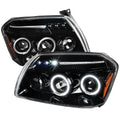 2005-2007 Dodge Magnum Dual Halo Projector Headlights (Jet Black Housing / Clear Lens)