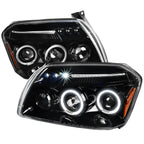 2005-2007 Dodge Magnum Dual Halo Projector Headlights (Jet Black Housing / Clear Lens)