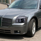 2005-2007 Dodge Magnum Dual Halo Projector Headlights (Glossy Black Housing / Smoked Lens)