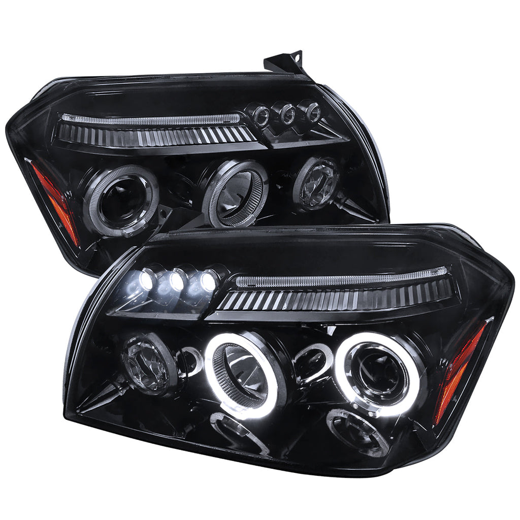 2005-2007 Dodge Magnum Dual Halo Projector Headlights (Glossy Black Housing / Smoked Lens)