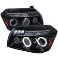2005-2007 Dodge Magnum Dual Halo Projector Headlights (Glossy Black Housing / Smoked Lens)