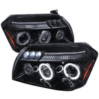 2005-2007 Dodge Magnum Dual Halo Projector Headlights (Glossy Black Housing / Smoked Lens)