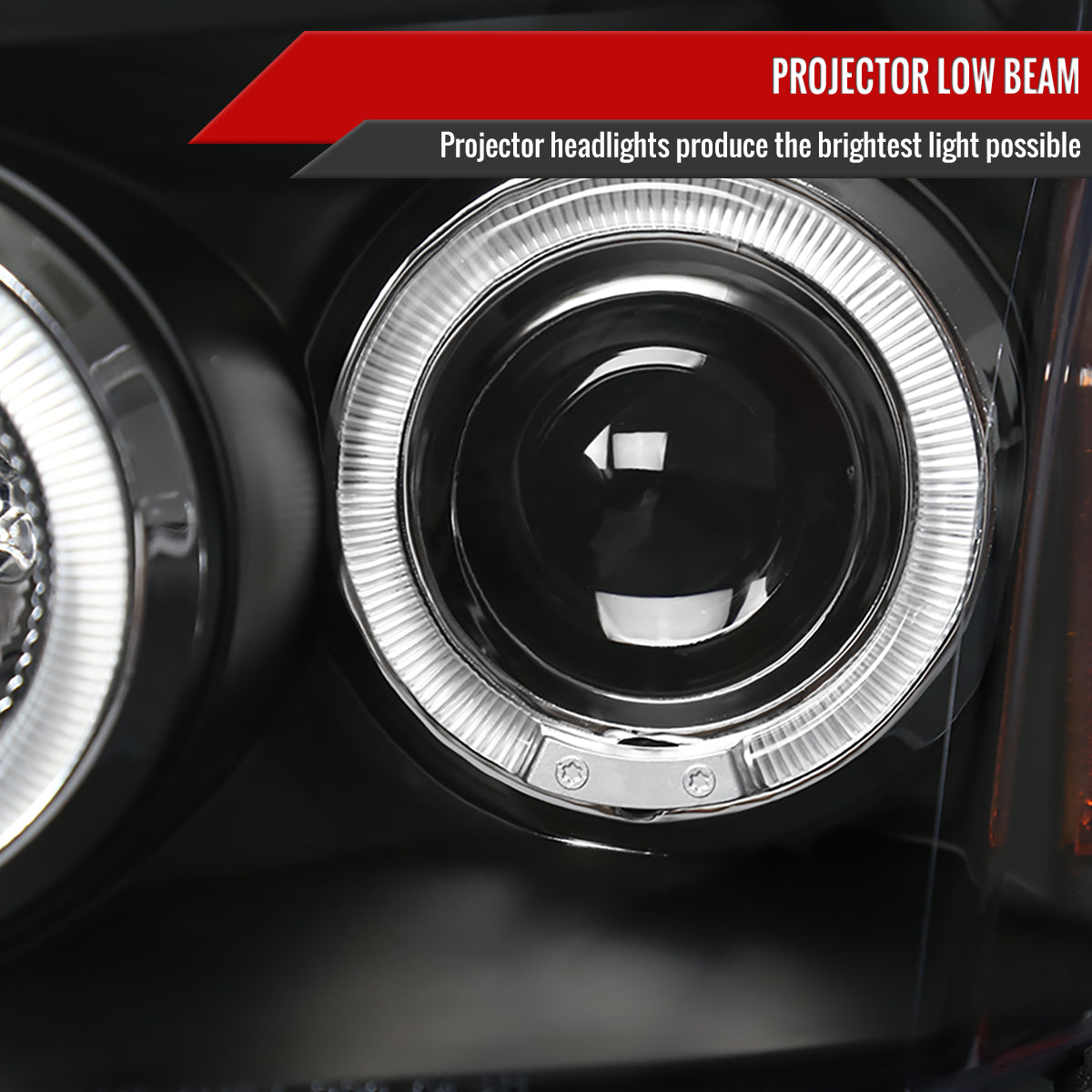 2005-2007 Dodge Magnum Dual Halo Projector Headlights (Matte Black Housing / Clear Lens)
