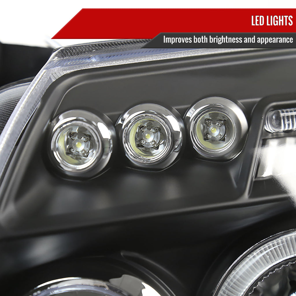 2005-2007 Dodge Magnum Dual Halo Projector Headlights (Matte Black Housing / Clear Lens)