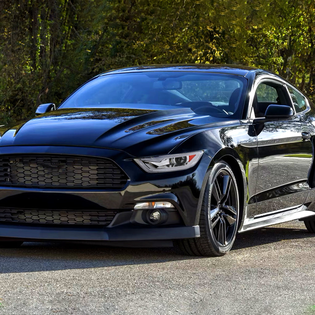 2015-2017 Ford Mustang S550 / 2018-2020 Mustang Shelby LED Bar Xenon HID Projector Headlights (Chrome Housing / Clear Lens)