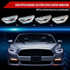 2015-2017 Ford Mustang S550 / 2018-2020 Mustang Shelby HID/Xenon Switchback Sequential LED Projector Headlights (Chrome Housing / Clear Lens)