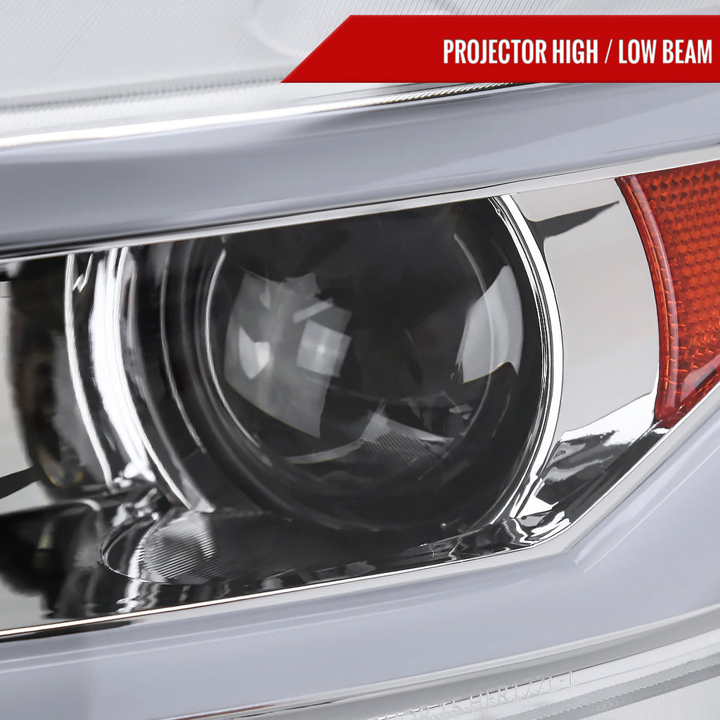 2015-2017 Ford Mustang S550 / 2018-2020 Mustang Shelby HID/Xenon Switchback Sequential LED Projector Headlights (Chrome Housing / Clear Lens)
