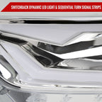 2015-2017 Ford Mustang S550 / 2018-2020 Mustang Shelby HID/Xenon Switchback Sequential LED Projector Headlights (Chrome Housing / Clear Lens)