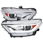 2015-2017 Ford Mustang S550 / 2018-2020 Mustang Shelby HID/Xenon Switchback Sequential LED Projector Headlights (Chrome Housing / Clear Lens)
