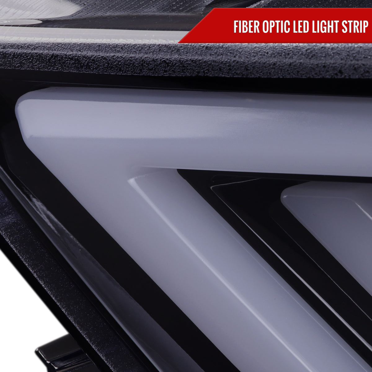 2015-2017 Ford Mustang S550 HID-Type LED Sequential Turn Signal Projector Headlights (Glossy Black Housing / Smoked Lens)