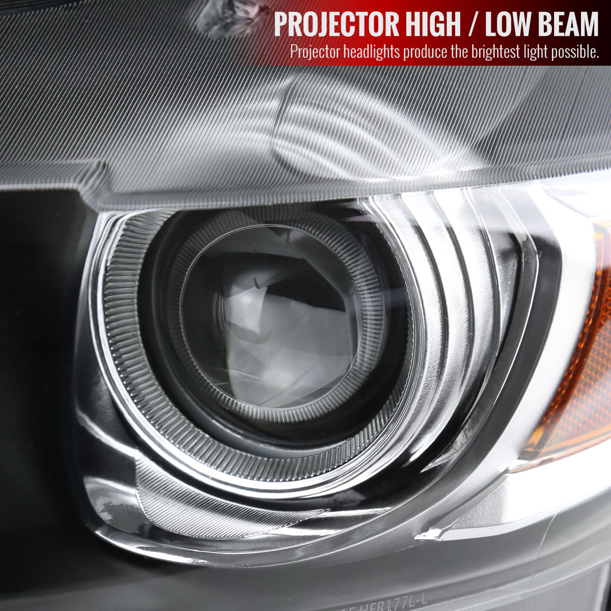 2015-2017 Ford Mustang S550 / 2018-2020 Mustang Shelby LED Strip Xenon HID Projector Headlight - Driver Side Only (Matte Black Housing / Clear Lens)