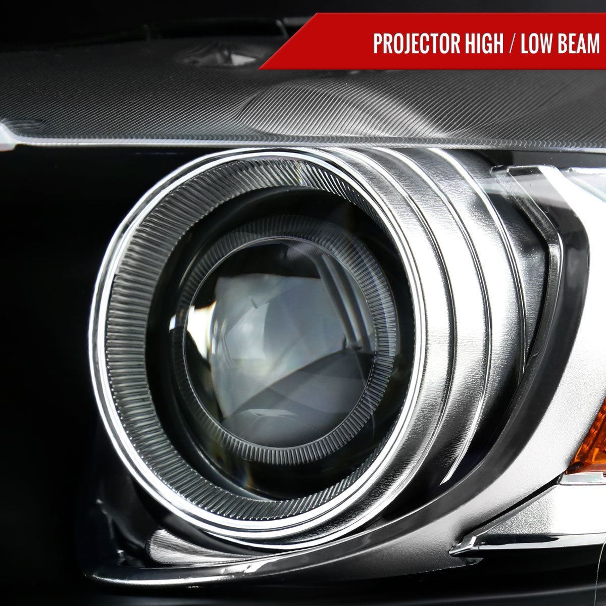 2015-2017 Ford Mustang S550 / 2018-2020 Mustang Shelby LED Strip Xenon HID Projector Headlight - Driver Side Only (Matte Black Housing / Clear Lens)
