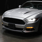 2015-2017 Ford Mustang S550 / 2018-2020 Mustang Shelby LED Strip Xenon HID Projector Headlight - Passenger Side Only (Matte Black Housing / Clear Lens)