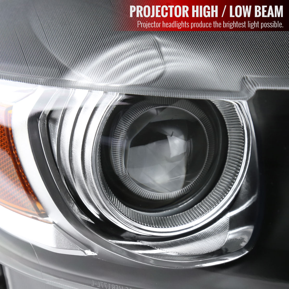 2015-2017 Ford Mustang S550 / 2018-2020 Mustang Shelby LED Strip Xenon HID Projector Headlight - Passenger Side Only (Matte Black Housing / Clear Lens)