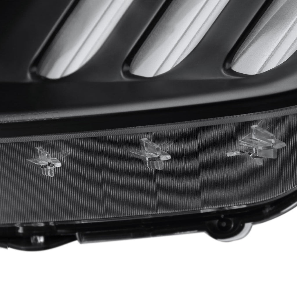 2015-2017 Ford Mustang S550 / 2018-2020 Mustang Shelby LED Strip Xenon HID Projector Headlight - Passenger Side Only (Matte Black Housing / Clear Lens)
