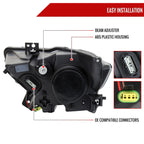 2015-2017 Ford Mustang S550 / 2018-2020 Mustang Shelby LED Strip Xenon HID Projector Headlight - Passenger Side Only (Matte Black Housing / Clear Lens)
