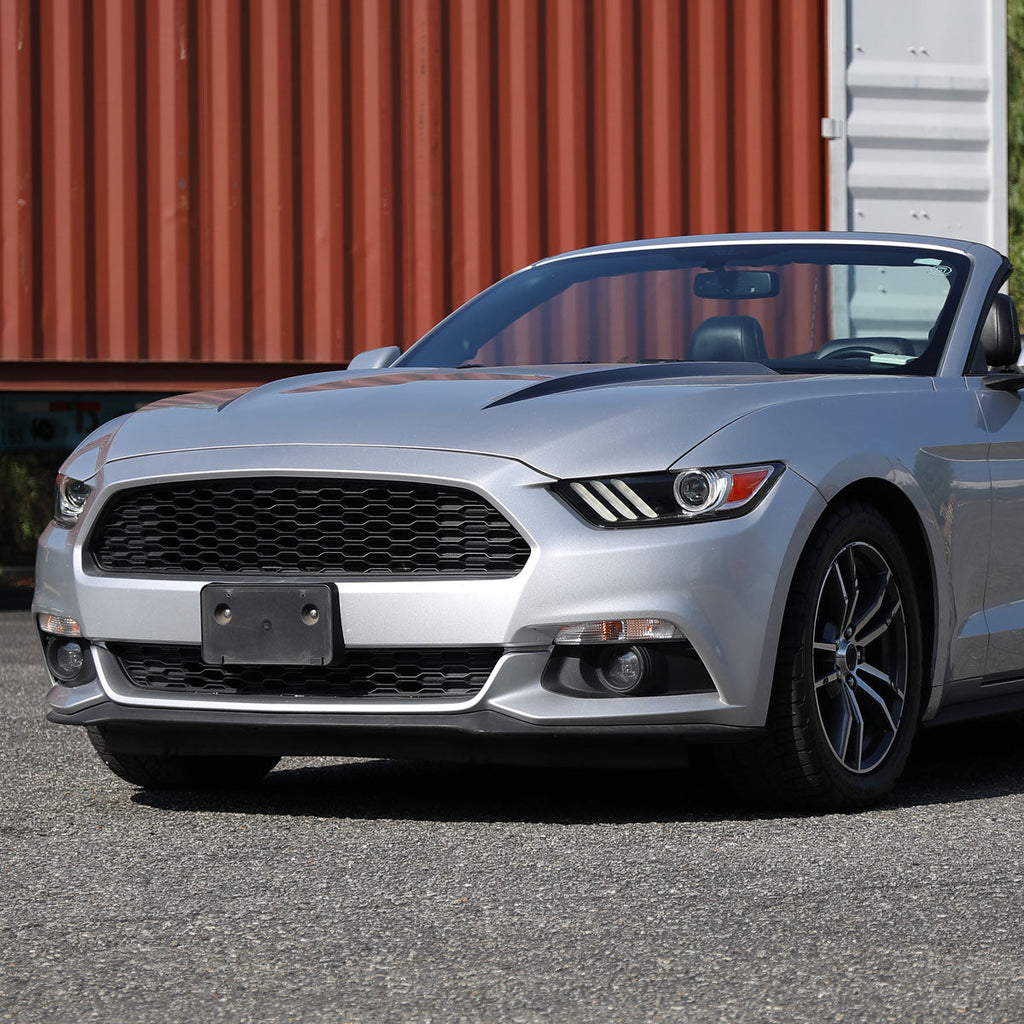2015-2017 Ford Mustang S550 / 2018-2020 Mustang Shelby LED Strip Xenon HID Projector Headlight - Passenger Side Only (Matte Black Housing / Clear Lens)